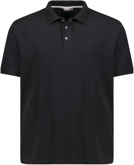 Adamo Klaas Regular fit Polo Shirt with Pocket Black - Pikeepaidat - Miesten isot pikeepaidat