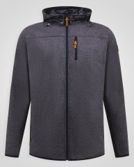 D555 Conrad Detachable Hood Bonded Fleece Zip Through Hoody TALL Tummansininen