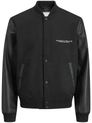 Jack & Jones Ross College Baseball Bomber Jacket Black