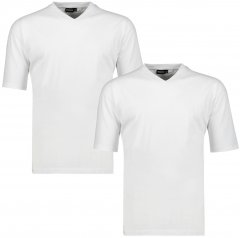 Adamo Maverick Comfort fit 2-pack V-neck T-shirt White