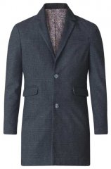 D555 Terry Checked Overcoat Charcoal