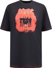 D555 Uxbridge Official AC/DC Band Printed Crew Neck T-Shirt Washed Black TALL SIZES