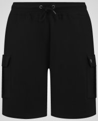D555 Robinson 1 Fleece Cargo-Shortsit Joustavalla Vyötäröllä Musta
