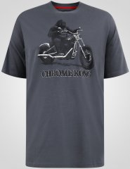 D555 Craig Gorilla Biker T-paita Painatuksella Tummanharmaa