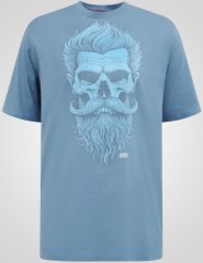 D555 Miller Bearded Skull T-paita Painatuksella