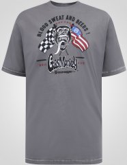 D555 Jasper Official Gas Monkey T-paita Painatuksella Harmaa