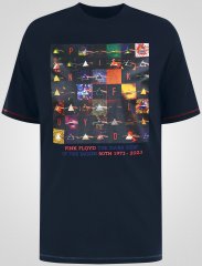 D555 Otto Official Pink Floyd 50th Anniversary T-paita Painatuksella Tummansininen