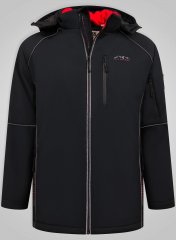 D555 Jamie Soft Shell Detachable Hood Padded Jacket Musta