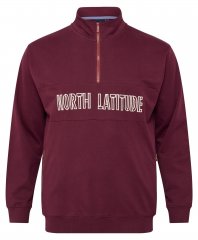 North Latitude Half Zip Collegepaita Viininpunainen