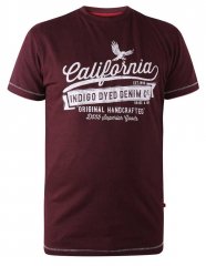 D555 Wharf California Eagle Printed T-Shirt Burgundy