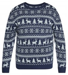 North Latitude 63144 Fjell Reindeer Knit Tummansininen