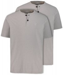 JP1880 708420 Henley-paita 2 kpl Harmaa melange