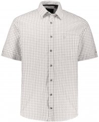 JP1880 Modern Fit Check Print Short Sleeve Shirt Grey