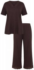 Ulla Popken 806944 Lyhythihainen pyjama Ruskea