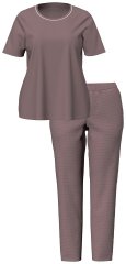 Ulla Popken 821244 Pilkullinen pyjama Ruskea
