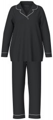 Ulla Popken 823030 Pyjama paitakauluksella Musta