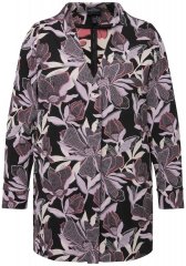 Ulla Popken 823967 Kukallinen jacquard-bleiseri 3/4-hihoilla Musta
