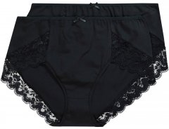 Ulla Popken 824106 Alushousut pitsillä 2 kpl Musta
