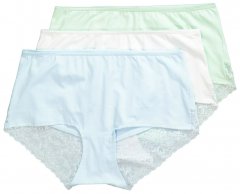 Ulla Popken 827465 Hipster-alushousut pitsillä 3 kpl Sininen