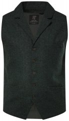 JP1880 828736 Tweed-liivi neulotulla selällä Pullonvihreä