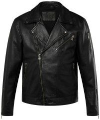 JP1880 830586 Biker-takki lampaannapasta Musta