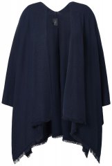 Ulla Popken 841117 Väljä neuleponcho strassikivillä Tummansininen