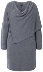 Ulla Popken 841941 Pitkähihainen neulemekko Harmaa melange