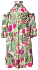 Ulla Popken 842471 A-linjainen mekko 3/4-hihoilla Samppanja