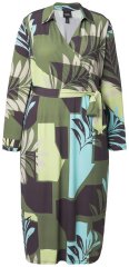 Ulla Popken 845122 Kuviollinen midimekko taskuilla Turkoosi