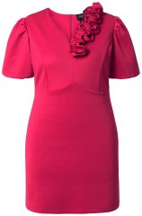 Ulla Popken 845148 Kukkakuvioinen bodycon-mekko Magenta