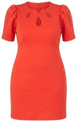 Ulla Popken 845150 Lyhythihainen bodycon-mekko Punainen