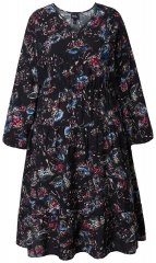 Ulla Popken 845287 Kuviollinen midimekko Musta