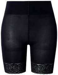 Ulla Popken 845319 Hankautumista estävät shortsit pitsillä Musta