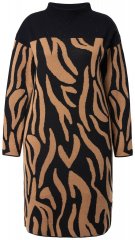 Ulla Popken 845378 Eläinkuvioinen neulemekko Beige