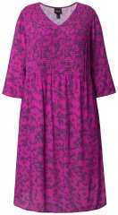 Ulla Popken 845825 Kukkakuvioinen midimekko V-aukolla Liila