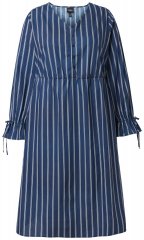 Ulla Popken 845863 Raidallinen mekko V-aukolla Tummansininen