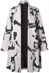 Ulla Popken 846923 Kuviollinen bleiseri huivikauluksella Taupe