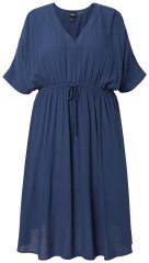 Ulla Popken 848224 Midimekko kiristysnauhalla Tummansininen