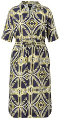 Ulla Popken 848789 Kuviollinen midimekko taskuilla Tummansininen