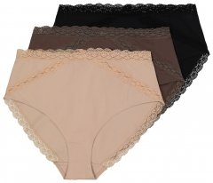 Ulla Popken 848803 Alushousut pitsillä 3 kpl Musta