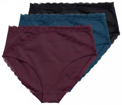 Ulla Popken 848803 Alushousut pitsillä 3 kpl Viininpunainen