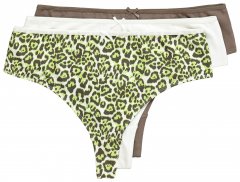 Ulla Popken 848826 Eläinkuvioiset string-alushousut 3 kpl Taupe