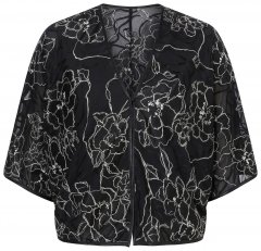 Ulla Popken 849213 Kirjailtu silkkisekoitebolero Musta