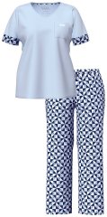 Ulla Popken 849850 Ruudullinen pyjama Vaaleansininen