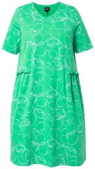 Ulla Popken 850204 Lyhythihainen jerseymekko V-aukolla Vihreä