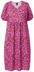 Ulla Popken 850346 Kuviollinen mekko V-aukolla Roosa