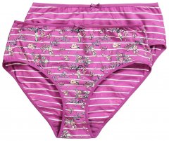 Ulla Popken 850538 Kukkakuvioiset alushousut luomupuuvillaa 2 kpl Violetti