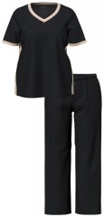 Ulla Popken 851245 Raidallinen pyjama Musta