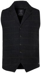 JP1880 851395 Joustava ruudullinen tweed-liivi Musta