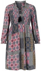 Ulla Popken 851546 Kuviollinen midimekko Sinapinkeltainen